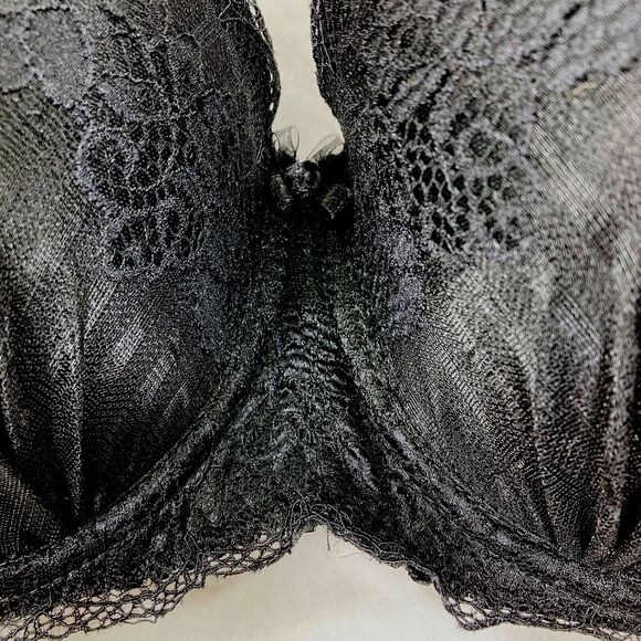 Rene Rofe Bra Black Lace Convertible Demi 38 D Underwire Pushup Padded Sexy - Picture 5 of 15